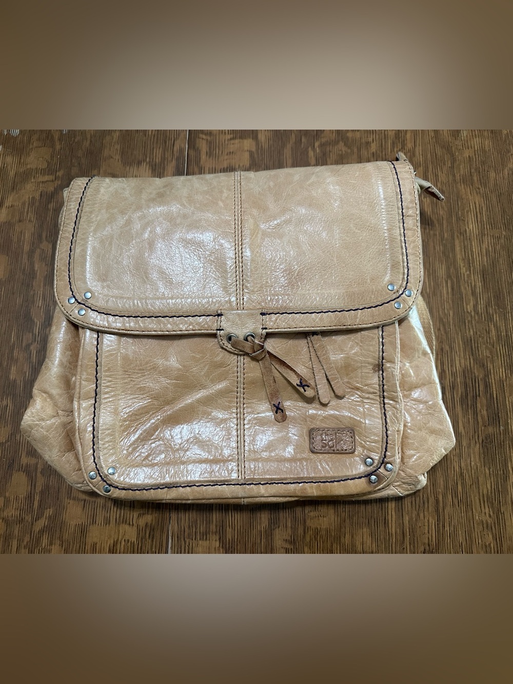 The Sak Tan Leather Backpack Purse